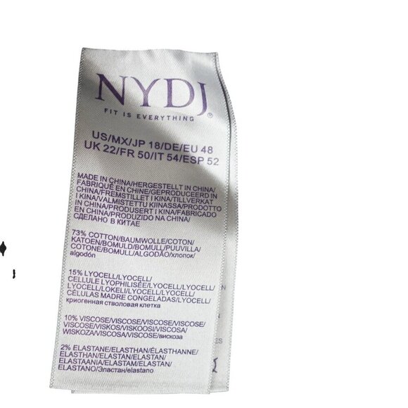 NYDJ Sheri Slim Jeans Mid Wash Lift Tuck Shaping Stretch Storm Black‎ 18 - Picture 7 of 8